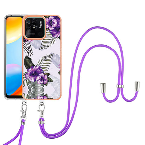 Coque Silicone Motif Fantaisie Souple Couleur Unie Etui Housse YB3 pour Xiaomi Redmi 10C 4G Violet