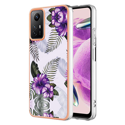 Coque Silicone Motif Fantaisie Souple Couleur Unie Etui Housse YB3 pour Xiaomi Redmi Note 12S Violet