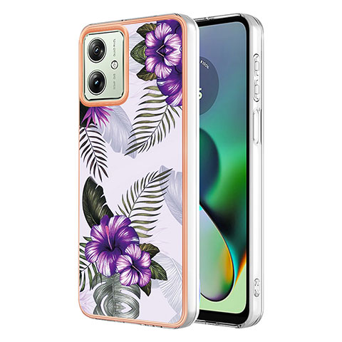 Coque Silicone Motif Fantaisie Souple Couleur Unie Etui Housse YB4 pour Motorola Moto G54 5G Violet