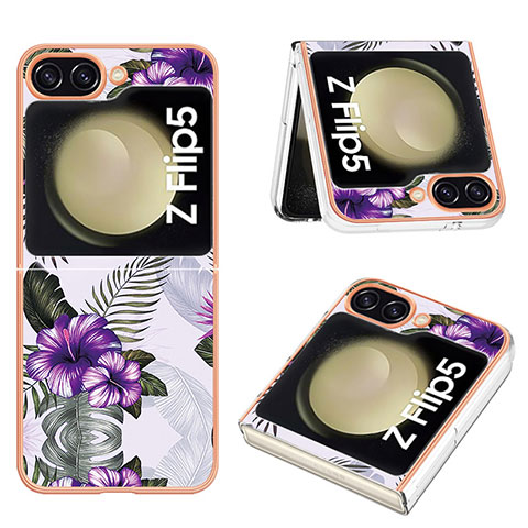 Coque Silicone Motif Fantaisie Souple Couleur Unie Etui Housse YB4 pour Samsung Galaxy Z Flip5 5G Violet