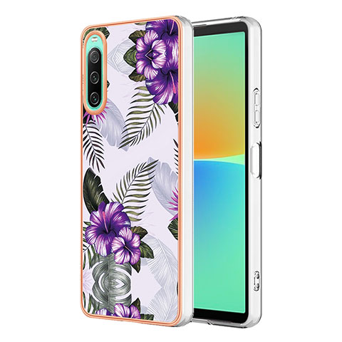 Coque Silicone Motif Fantaisie Souple Couleur Unie Etui Housse YB4 pour Sony Xperia 10 IV Violet