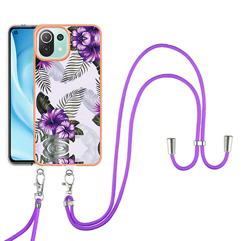 Coque Silicone Motif Fantaisie Souple Couleur Unie Etui Housse YB4 pour Xiaomi Mi 11 Lite 4G Violet