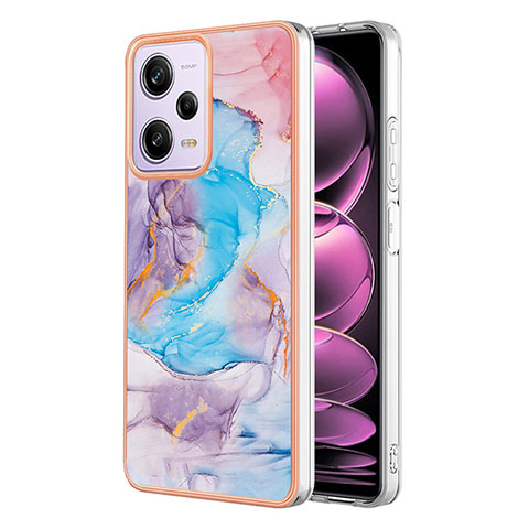 Coque Silicone Motif Fantaisie Souple Couleur Unie Etui Housse YB4 pour Xiaomi Redmi Note 12 Pro 5G Bleu