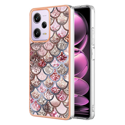 Coque Silicone Motif Fantaisie Souple Couleur Unie Etui Housse YB4 pour Xiaomi Redmi Note 12 Pro 5G Marron