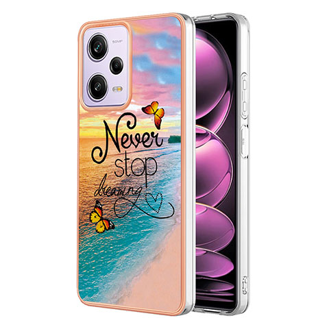 Coque Silicone Motif Fantaisie Souple Couleur Unie Etui Housse YB4 pour Xiaomi Redmi Note 12 Pro 5G Mixte