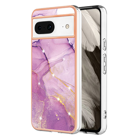 Coque Silicone Motif Fantaisie Souple Couleur Unie Etui Housse YB5 pour Google Pixel 8 5G Violet Clair