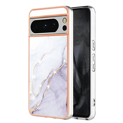 Coque Silicone Motif Fantaisie Souple Couleur Unie Etui Housse YB5 pour Google Pixel 8 Pro 5G Blanc