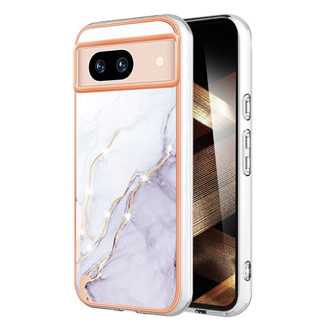 Coque Silicone Motif Fantaisie Souple Couleur Unie Etui Housse YB5 pour Google Pixel 8a 5G Blanc