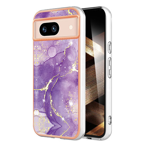 Coque Silicone Motif Fantaisie Souple Couleur Unie Etui Housse YB5 pour Google Pixel 8a 5G Violet