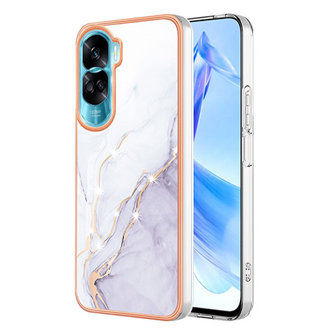 Coque Silicone Motif Fantaisie Souple Couleur Unie Etui Housse YB5 pour Huawei Honor 90 Lite 5G Blanc