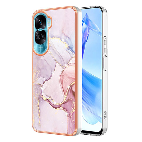 Coque Silicone Motif Fantaisie Souple Couleur Unie Etui Housse YB5 pour Huawei Honor 90 Lite 5G Rose