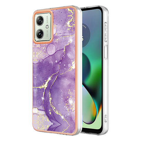 Coque Silicone Motif Fantaisie Souple Couleur Unie Etui Housse YB5 pour Motorola Moto G54 5G Violet