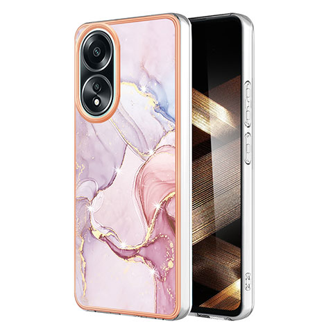 Coque Silicone Motif Fantaisie Souple Couleur Unie Etui Housse YB5 pour Oppo A18 Rose