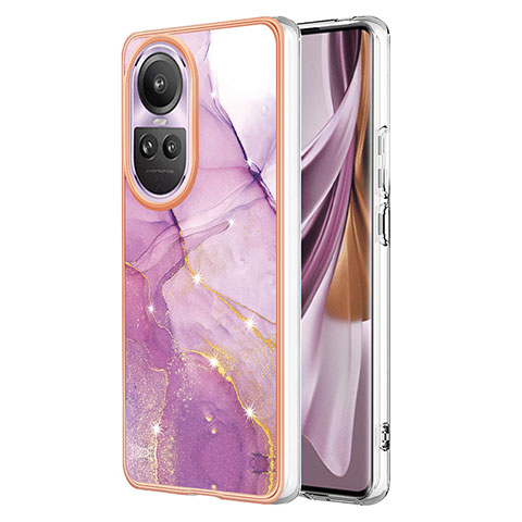 Coque Silicone Motif Fantaisie Souple Couleur Unie Etui Housse YB5 pour Oppo Reno10 5G Violet Clair