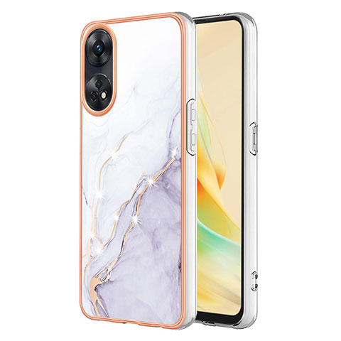 Coque Silicone Motif Fantaisie Souple Couleur Unie Etui Housse YB5 pour Oppo Reno8 T 4G Blanc