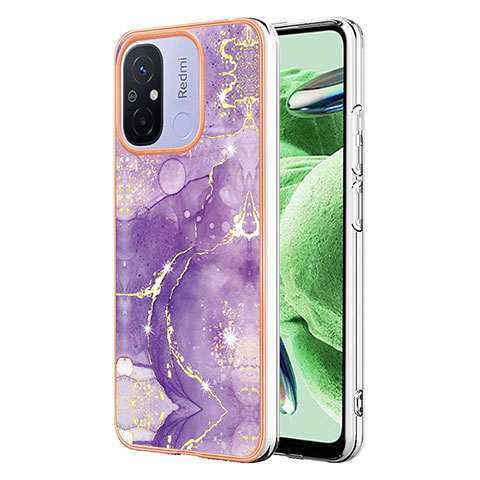 Coque Silicone Motif Fantaisie Souple Couleur Unie Etui Housse YB5 pour Xiaomi Poco C55 Violet