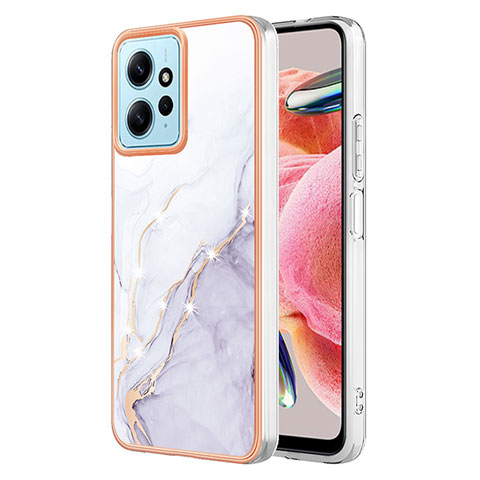 Coque Silicone Motif Fantaisie Souple Couleur Unie Etui Housse YB5 pour Xiaomi Redmi Note 12 4G Blanc