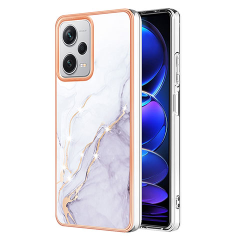 Coque Silicone Motif Fantaisie Souple Couleur Unie Etui Housse YB5 pour Xiaomi Redmi Note 12 Explorer Blanc