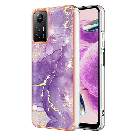 Coque Silicone Motif Fantaisie Souple Couleur Unie Etui Housse YB5 pour Xiaomi Redmi Note 12S Violet