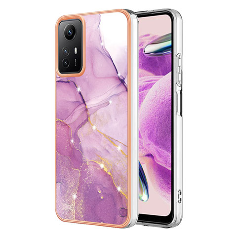 Coque Silicone Motif Fantaisie Souple Couleur Unie Etui Housse YB5 pour Xiaomi Redmi Note 12S Violet Clair