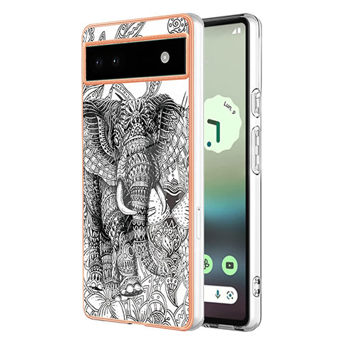 Coque Silicone Motif Fantaisie Souple Couleur Unie Etui Housse YB6 pour Google Pixel 6a 5G Gris