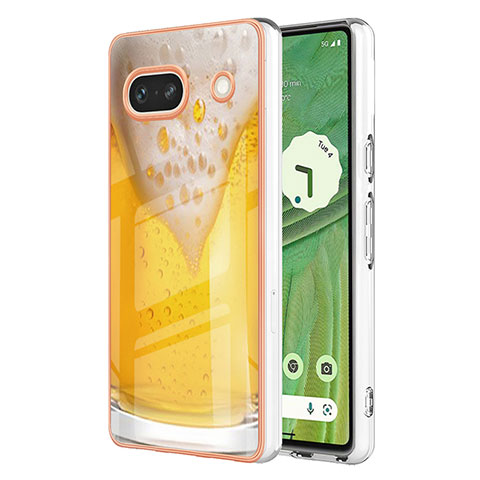 Coque Silicone Motif Fantaisie Souple Couleur Unie Etui Housse YB6 pour Google Pixel 7a 5G Jaune