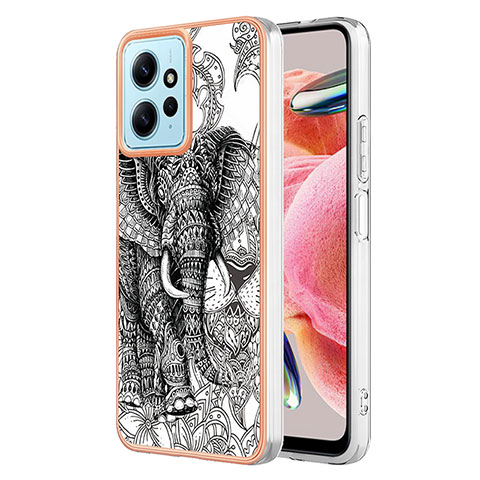 Coque Silicone Motif Fantaisie Souple Couleur Unie Etui Housse YB6 pour Xiaomi Redmi Note 12 4G Gris