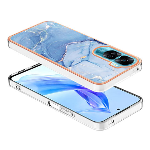 Coque Silicone Motif Fantaisie Souple Couleur Unie Etui Housse YB7 pour Huawei Honor 90 Lite 5G Bleu