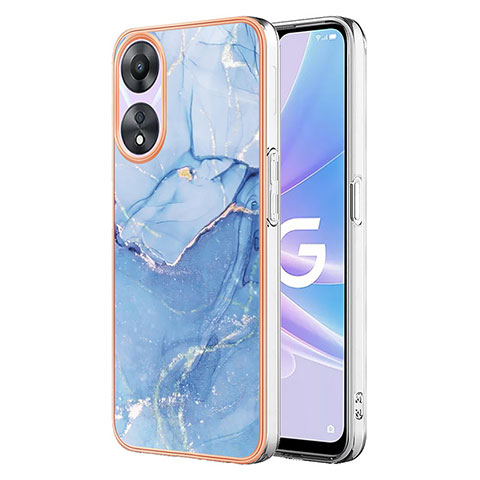 Coque Silicone Motif Fantaisie Souple Couleur Unie Etui Housse YB7 pour Oppo A78 5G Bleu