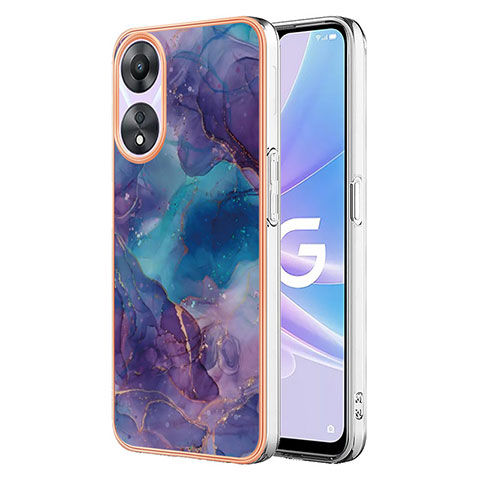 Coque Silicone Motif Fantaisie Souple Couleur Unie Etui Housse YB7 pour Oppo A78 5G Violet