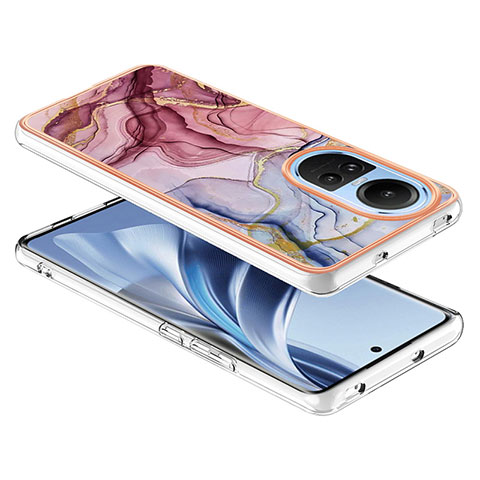 Coque Silicone Motif Fantaisie Souple Couleur Unie Etui Housse YB7 pour Oppo Reno10 5G Violet Clair