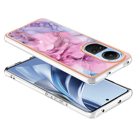 Coque Silicone Motif Fantaisie Souple Couleur Unie Etui Housse YB7 pour Oppo Reno10 Pro 5G Rose