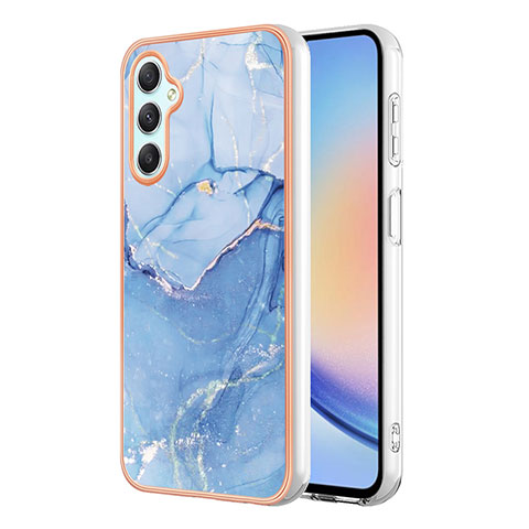 Coque Silicone Motif Fantaisie Souple Couleur Unie Etui Housse YB7 pour Samsung Galaxy A24 4G Bleu