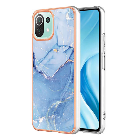 Coque Silicone Motif Fantaisie Souple Couleur Unie Etui Housse YB7 pour Xiaomi Mi 11 Lite 4G Bleu