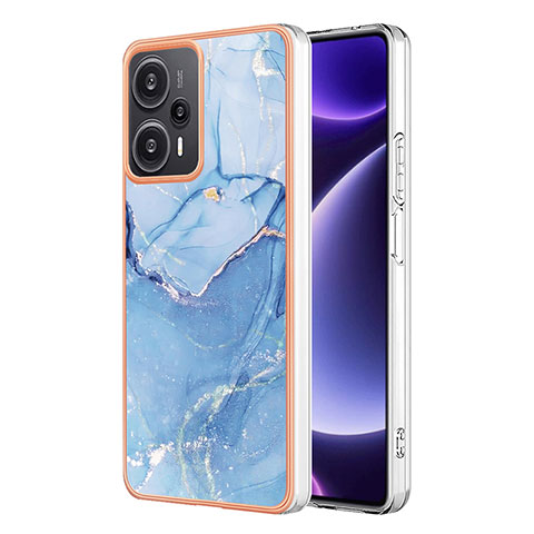 Coque Silicone Motif Fantaisie Souple Couleur Unie Etui Housse YB7 pour Xiaomi Poco F5 5G Bleu