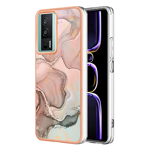 Coque Silicone Motif Fantaisie Souple Couleur Unie Etui Housse YB7 pour Xiaomi Poco F5 Pro 5G Rose