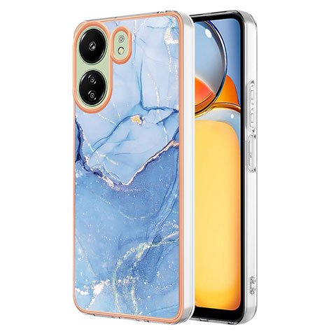 Coque Silicone Motif Fantaisie Souple Couleur Unie Etui Housse YB7 pour Xiaomi Redmi 13C Bleu