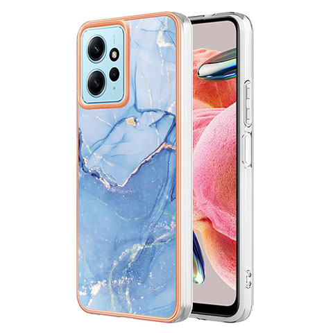 Coque Silicone Motif Fantaisie Souple Couleur Unie Etui Housse YB7 pour Xiaomi Redmi Note 12 4G Bleu