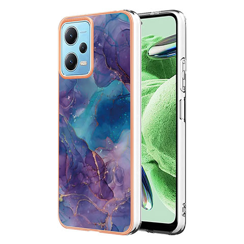 Coque Silicone Motif Fantaisie Souple Couleur Unie Etui Housse YB7 pour Xiaomi Redmi Note 12 5G Violet