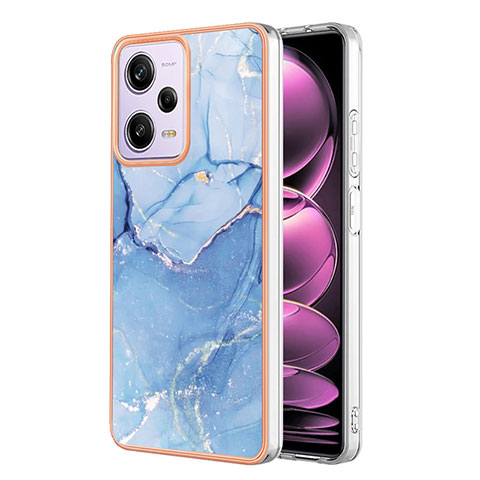 Coque Silicone Motif Fantaisie Souple Couleur Unie Etui Housse YB7 pour Xiaomi Redmi Note 12 Pro 5G Bleu