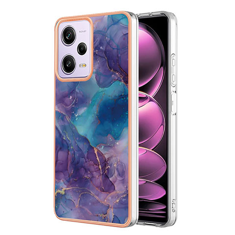 Coque Silicone Motif Fantaisie Souple Couleur Unie Etui Housse YB7 pour Xiaomi Redmi Note 12 Pro 5G Violet