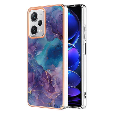 Coque Silicone Motif Fantaisie Souple Couleur Unie Etui Housse YB7 pour Xiaomi Redmi Note 12 Pro+ Plus 5G Violet