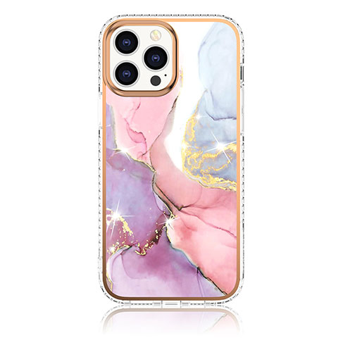 Coque Silicone Motif Fantaisie Souple Couleur Unie Etui Housse YJ1 pour Apple iPhone 13 Pro Rose