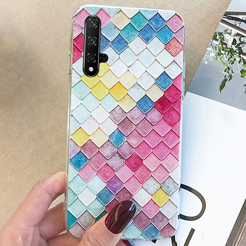 Coque Silicone Motif Fantaisie Souple Couleur Unie Housse Etui pour Huawei Honor 20 Rose