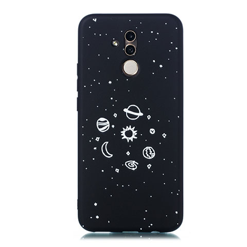 Coque Silicone Paillette Etoile Souple Couleur Unie Etui Housse pour Huawei Mate 20 Lite Noir