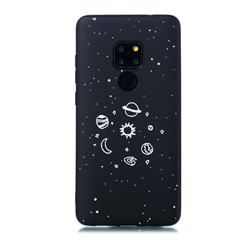 Coque Silicone Paillette Etoile Souple Couleur Unie Etui Housse pour Huawei Mate 20 Noir