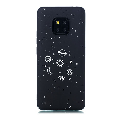 Coque Silicone Paillette Etoile Souple Couleur Unie Etui Housse pour Huawei Mate 20 Pro Noir