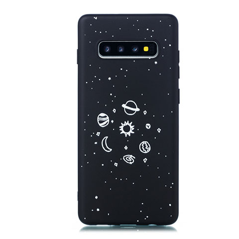 Coque Silicone Paillette Etoile Souple Couleur Unie Etui Housse pour Samsung Galaxy S10 5G Noir