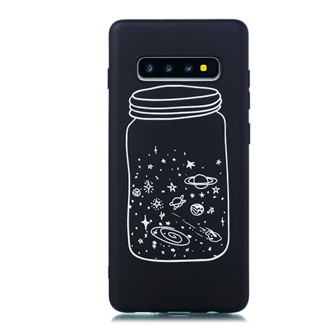 Coque Silicone Paillette Etoile Souple Couleur Unie Etui Housse pour Samsung Galaxy S10 Blanc