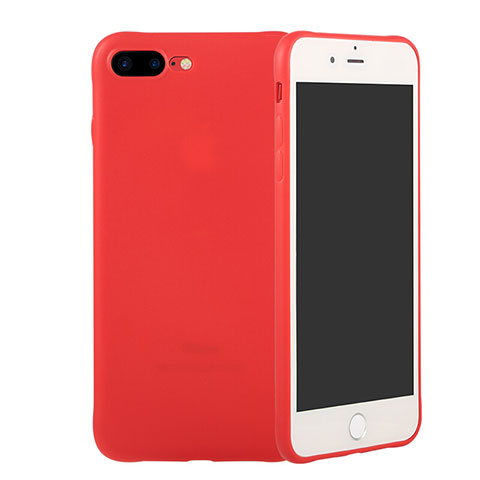 Coque Silicone Souple Couleur Unie Gel C02 pour Apple iPhone 8 Plus Rouge